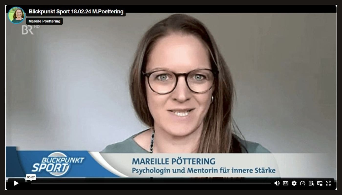 BR – Blickpunkt Sport | Mareile Poettering Mareile Poettering im Bayerischen Rundfunk in der Sendung „Blickpunkt Sport“ zum Thema mentale Stärke im Leistungssport.